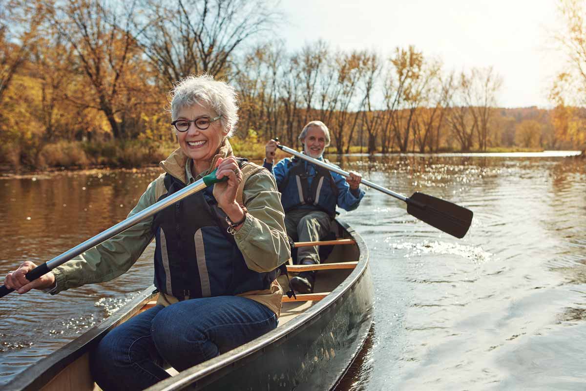 Senior couple enjoying their retirement outdoors