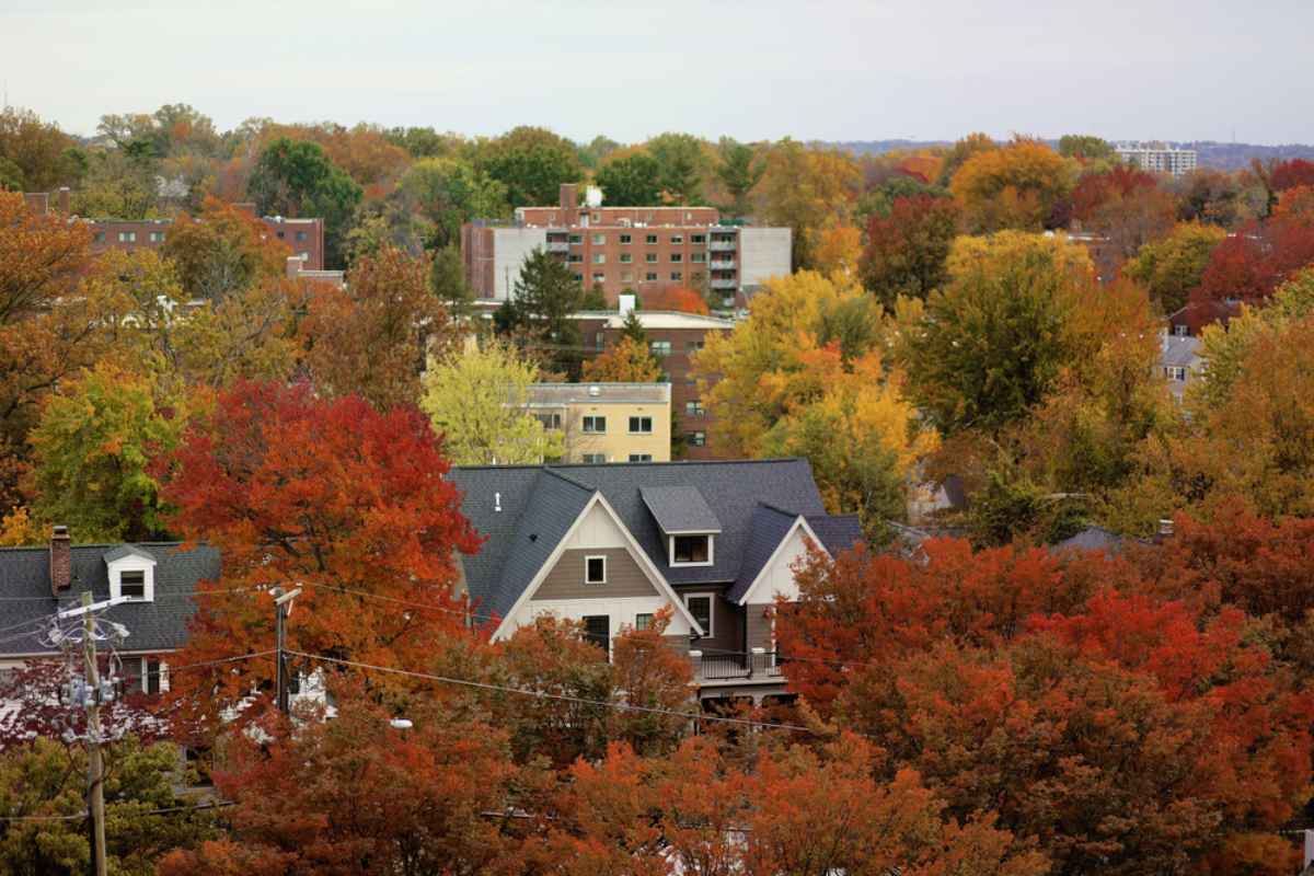 Bethesda, Maryland, in the fall months