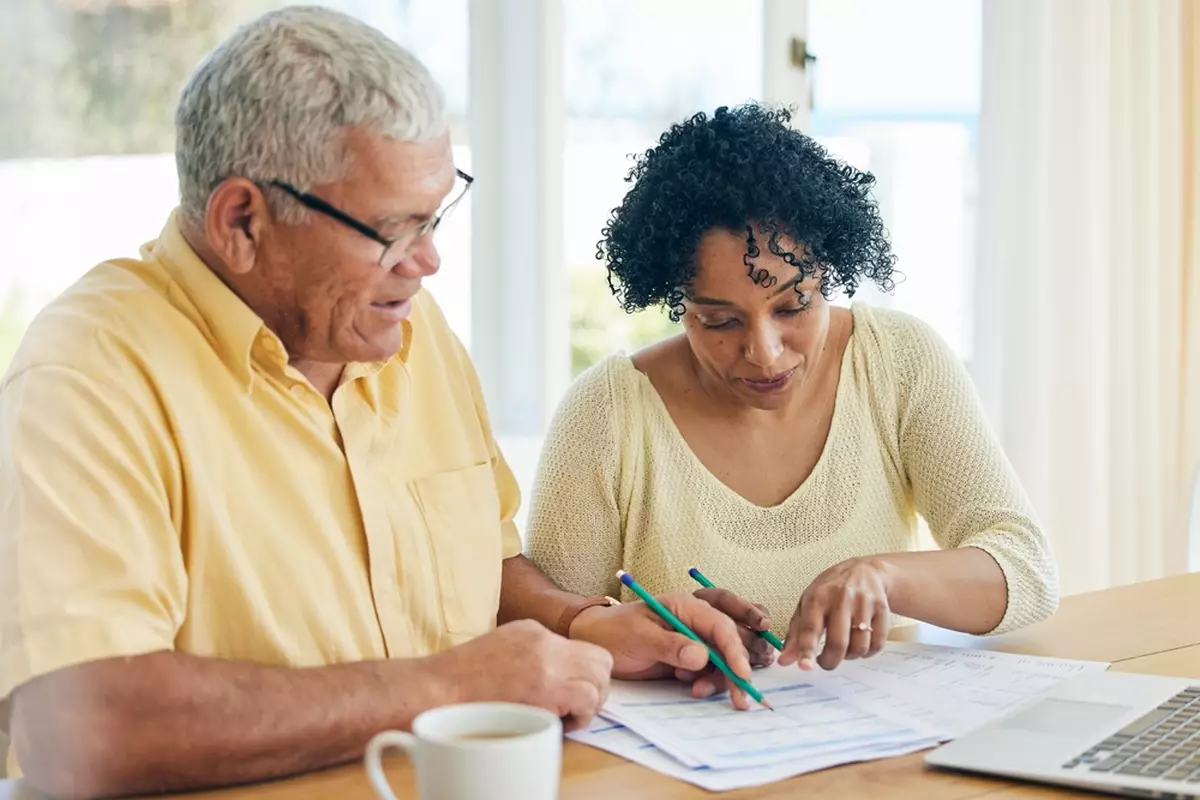 Older couple planning for retirement